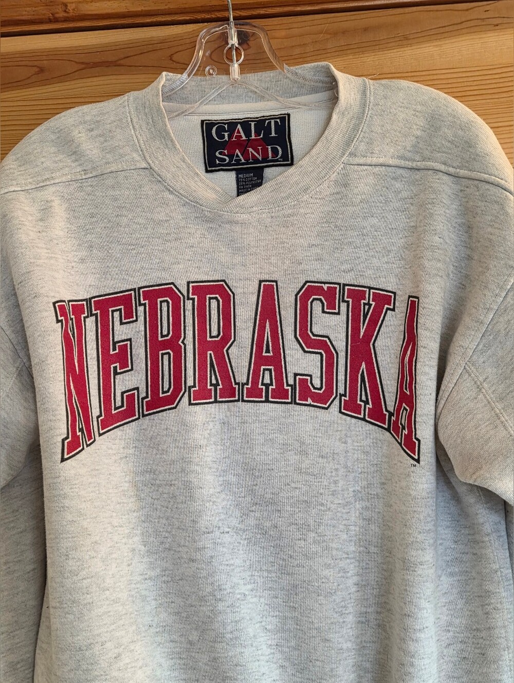 VTG Nebraska Cornhuskers Huskers Crewneck Sweatshirt USA Made Galt Sand Medium - Picture 2 of 8